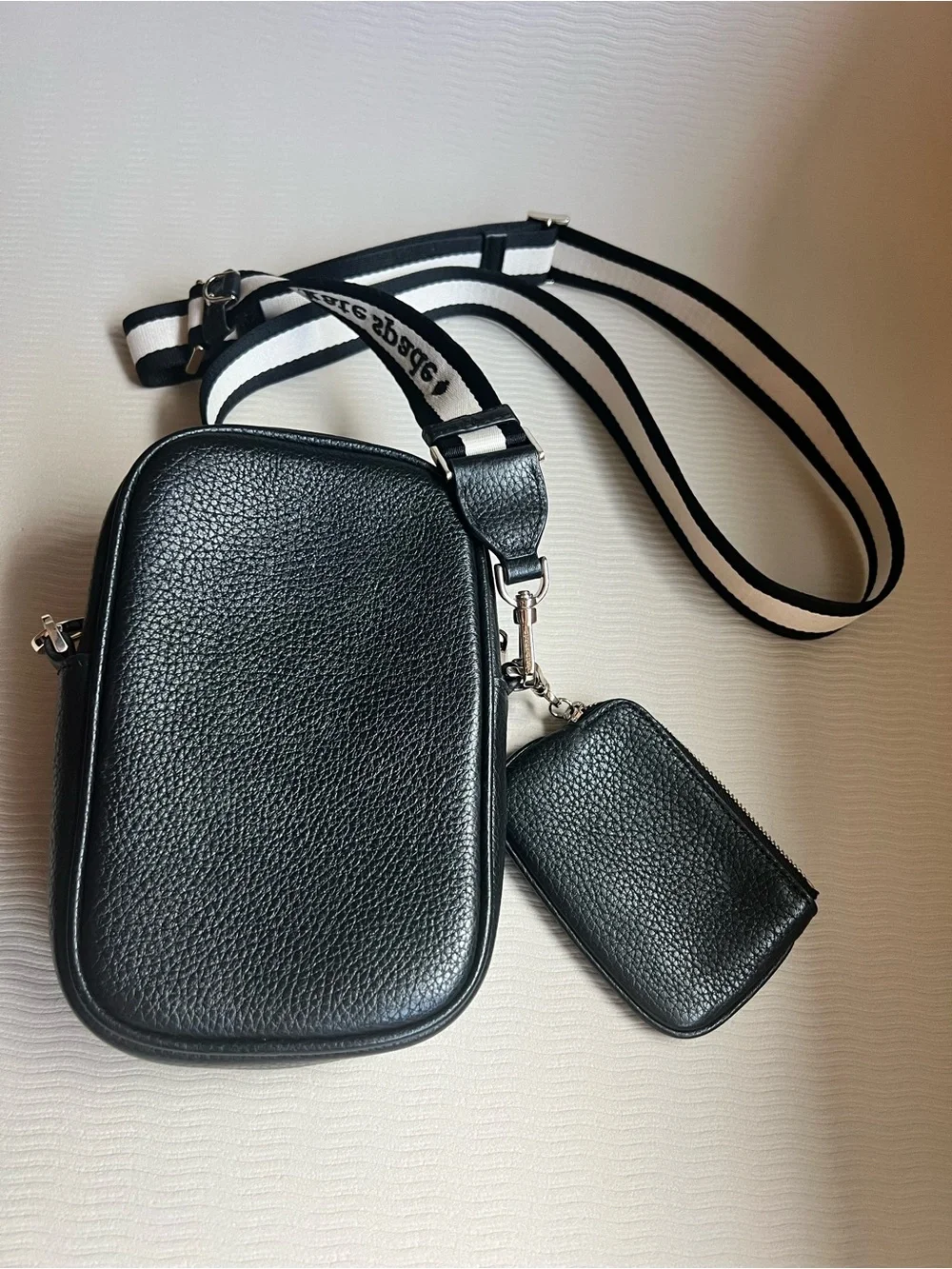 Kate Spade Rosie North/South Phone Crossbody, black pebbled leather NWOT